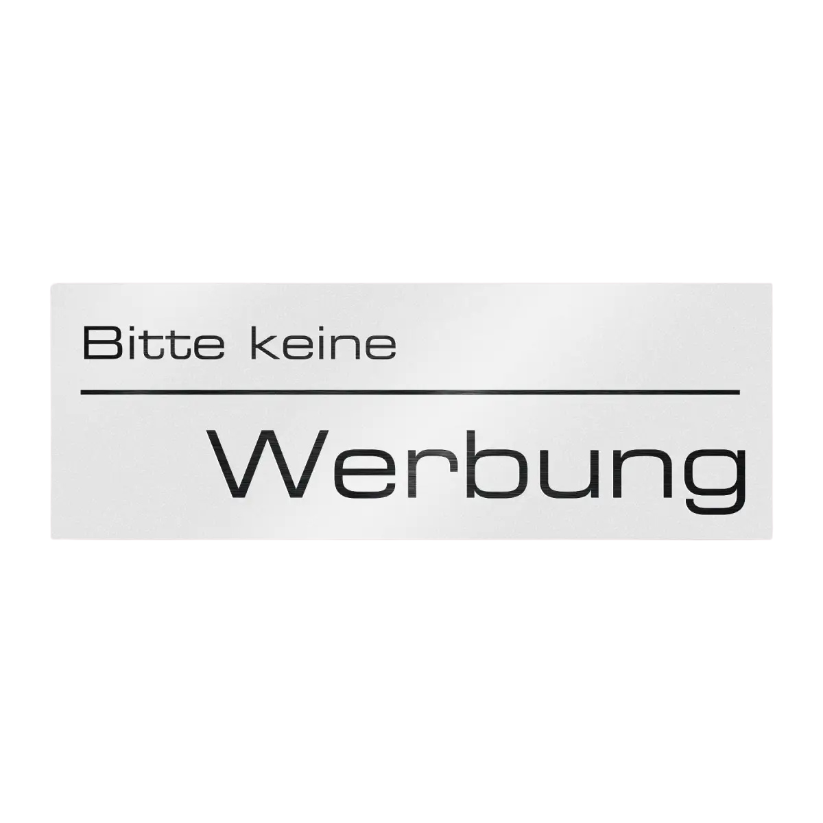 Briefkastenschild - Bitte keine Werbung - aus Edelstahl