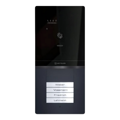 Metzler XDM10 PRO Video-Türsprechanlage mit austauschbarem Namensschild | 2-Draht-BUS | 4 Klingeltaster | RAL 7016 Anthrazit | Maxior