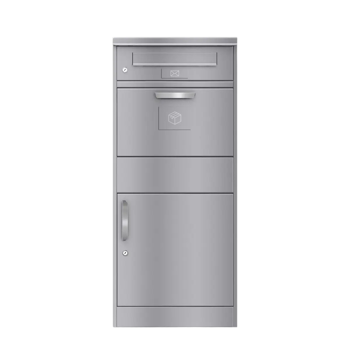 Metzler Edelstahlschild mit Paketsymbol für Paketboxen