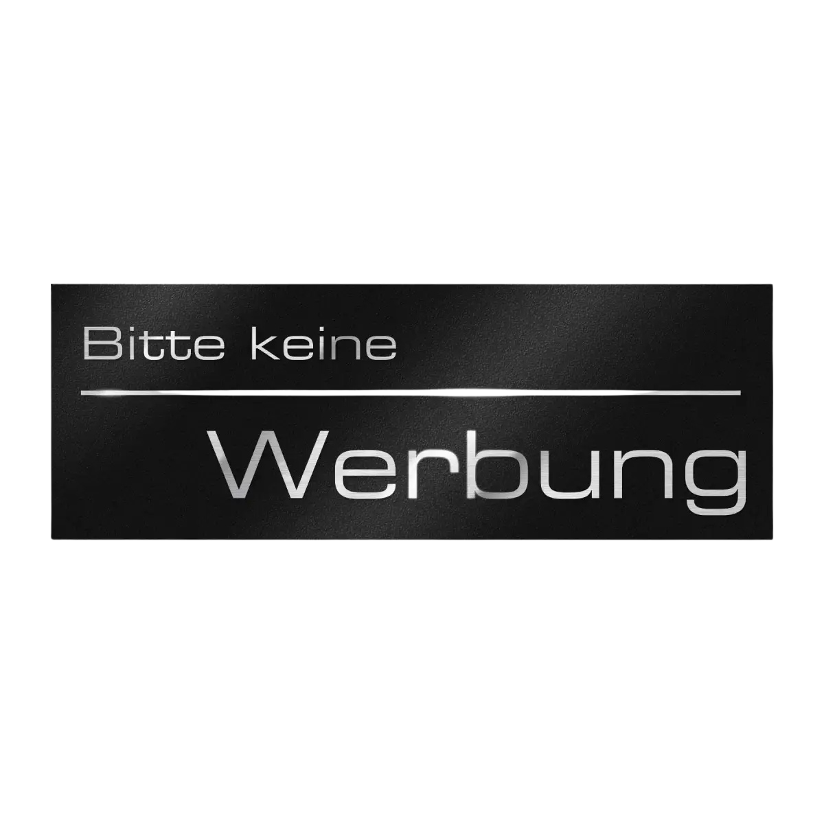 Briefkastenschild - Bitte keine Werbung - aus Edelstahl