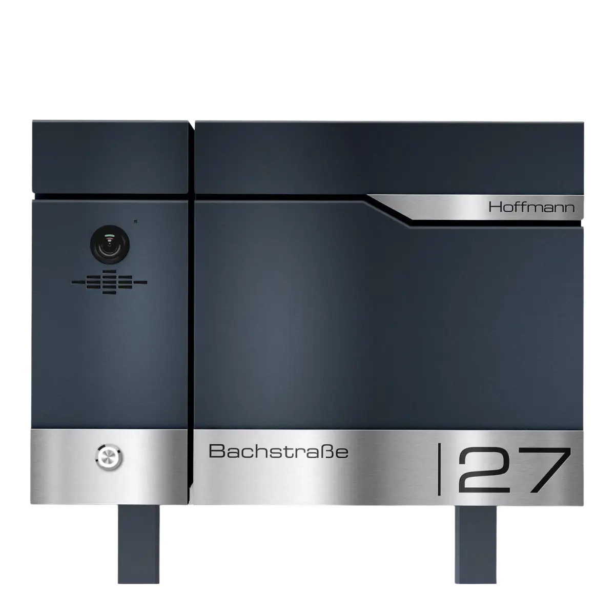 Metzler Standbriefkasten rostfrei und massiv, RAL7016 Anthrazitgrau mit Videosprechanlage VDM10 2.0, Modell Siebert
