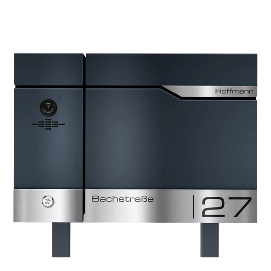 Metzler Standbriefkasten rostfrei und massiv, RAL7016 Anthrazitgrau mit Videosprechanlage VDM10 2.0, Modell Siebert