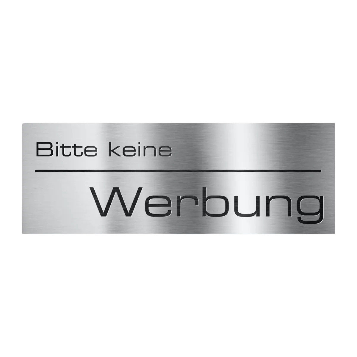 Briefkastenschild - Bitte keine Werbung - aus Edelstahl