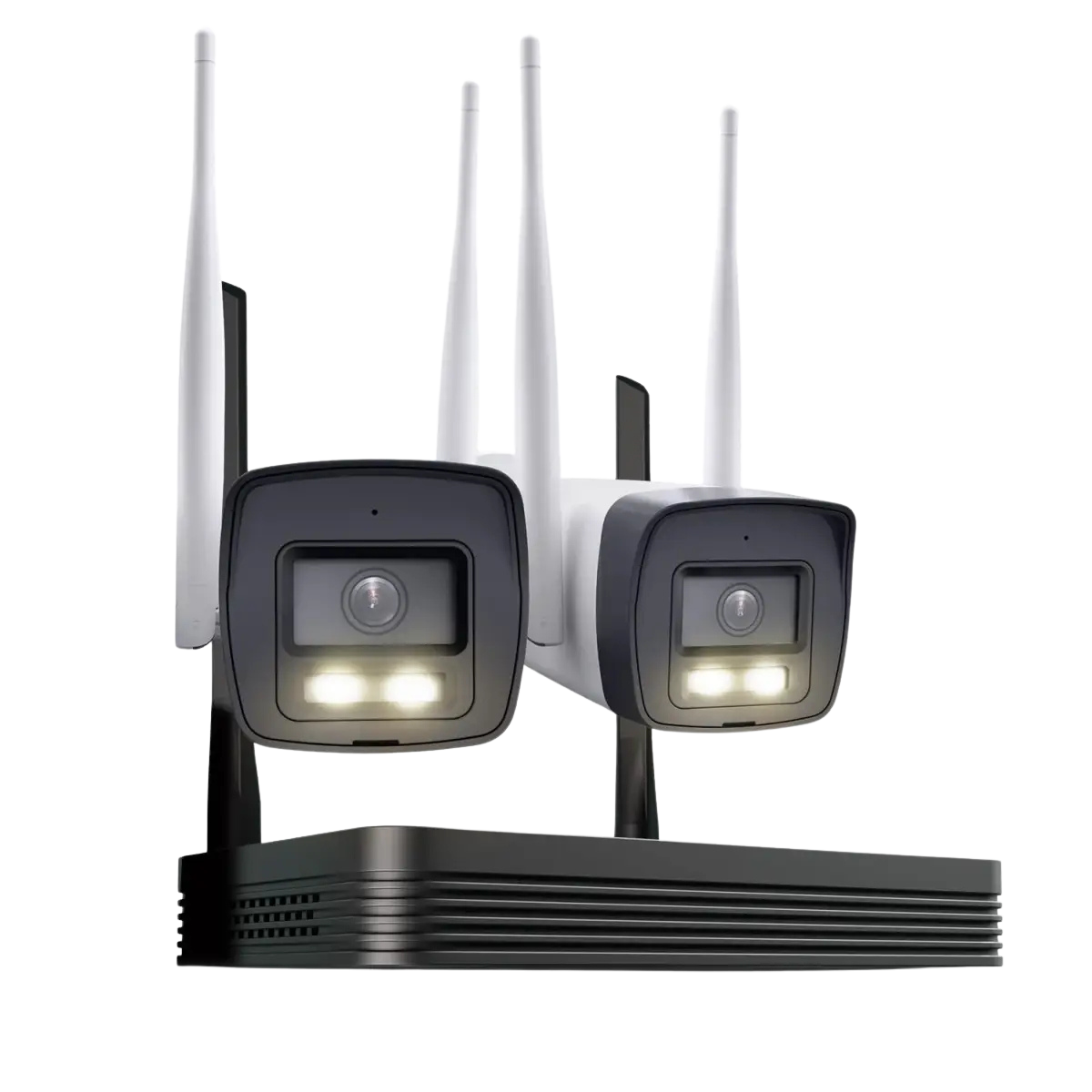 HiLook EasyLink WLAN Kit | 2x 4 MP Bullet Überwachungskameras | WiFi NVS | Komplettset | Menschen- & Fahrzeugerkennung | Farbnachtsicht | 2-Wege-Audio | 24/7 Aufzeichnung | IKS-2044BH-PH/W