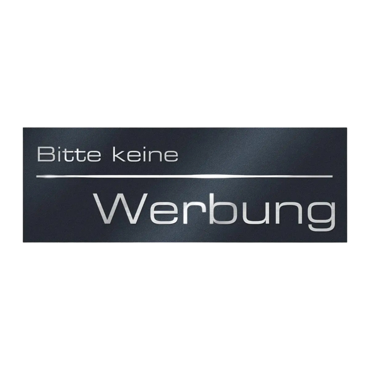 Briefkastenschild - Bitte keine Werbung - aus Edelstahl