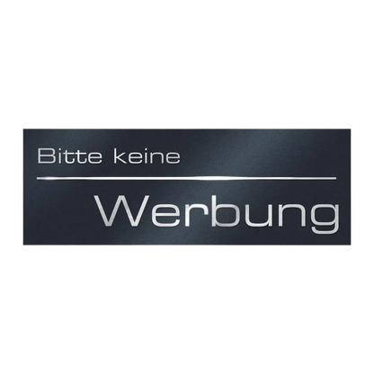 Briefkastenschild - Bitte keine Werbung - aus Edelstahl