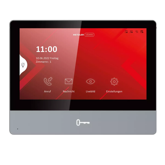 Metzler Innenstation Pro, 7 Zoll IPS Touchscreen, LAN PoE, Schwarz-Grau