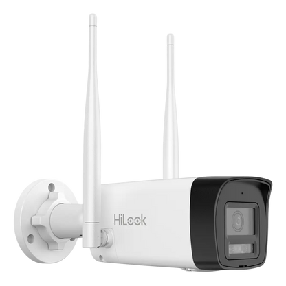 HiLook EasyLink WLAN Kit | 2x 4 MP Bullet Überwachungskameras | WiFi NVS | Komplettset | Menschen- & Fahrzeugerkennung | Farbnachtsicht | 2-Wege-Audio | 24/7 Aufzeichnung | IKS-2044BH-PH/W