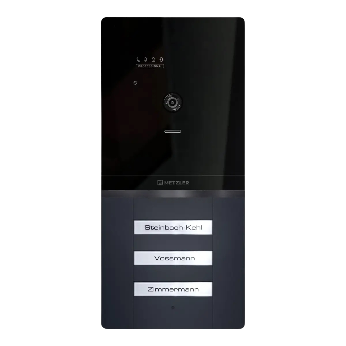 Metzler XDM10 PRO Video-Türsprechanlage mit austauschbarem Namensschild | 2-Draht-BUS | 3 Klingeltaster | RAL 7016 Anthrazit | Maxior
