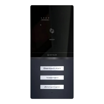 Metzler XDM10 PRO Video-Türsprechanlage mit austauschbarem Namensschild | 2-Draht-BUS | 3 Klingeltaster | RAL 7016 Anthrazit | Maxior