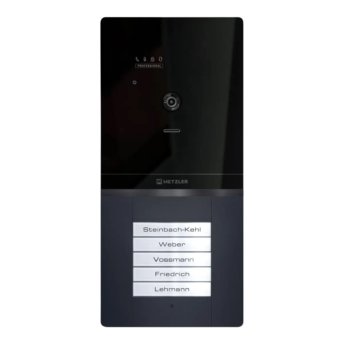 Metzler XDM10 PRO Video-Türsprechanlage mit austauschbarem Namensschild | 2-Draht-BUS | 5 Klingeltaster | RAL 7016 Anthrazit | Maxior