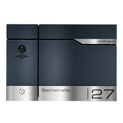 Metzler Briefkasten rostfrei und massiv, RAL7016 Anthrazitgrau mit Videosprechanlage VDM10 2.0, Modell Siebert