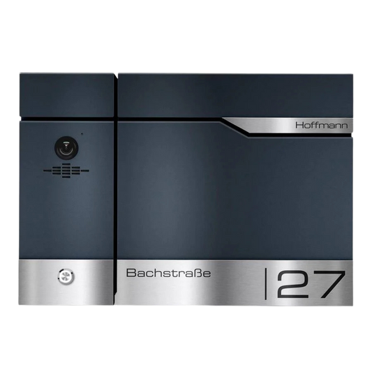 Metzler Briefkasten rostfrei und massiv, RAL7016 Anthrazitgrau mit Videosprechanlage VDM10 2.0, Modell Siebert