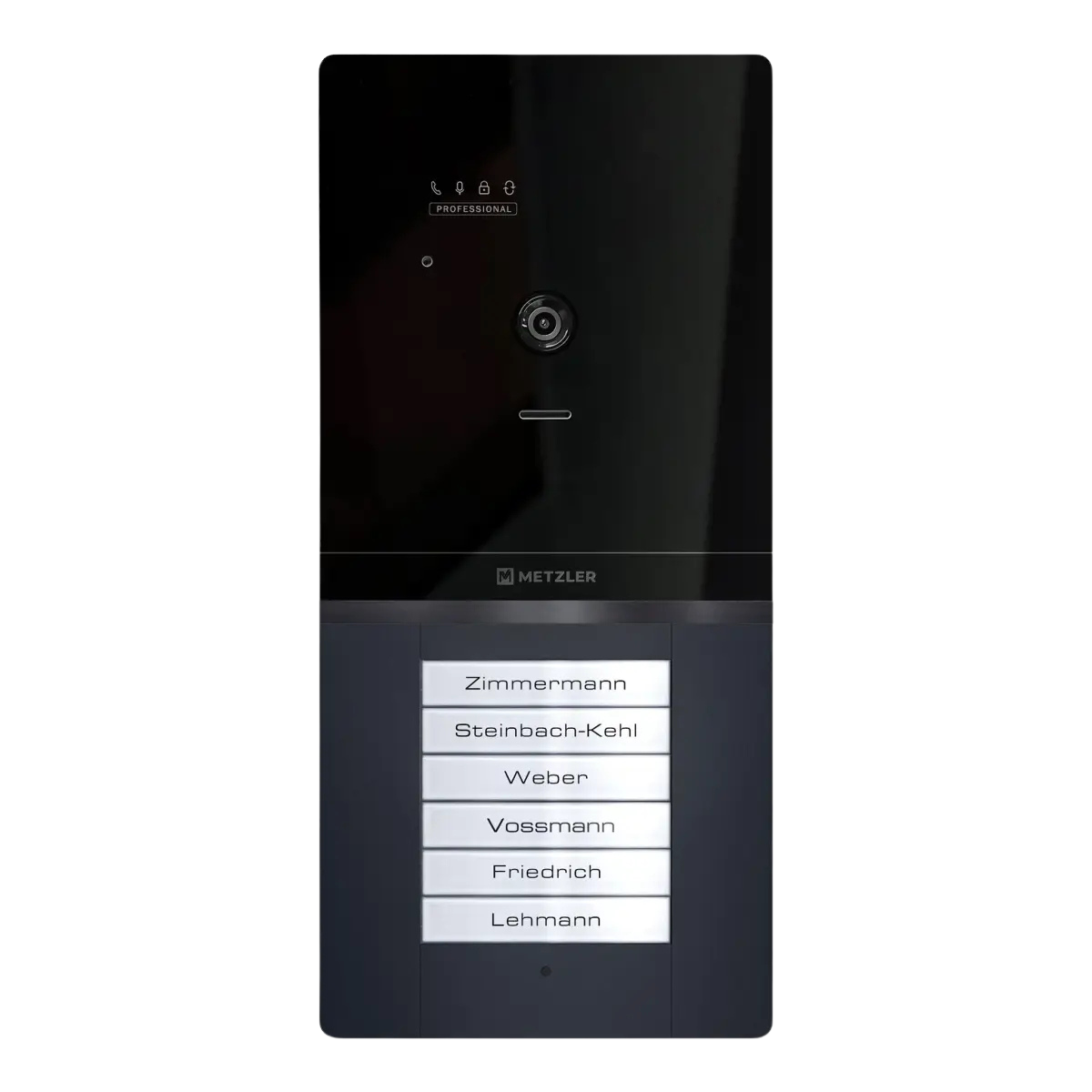 Metzler XDM10 PRO Video-Türsprechanlage mit austauschbarem Namensschild | 2-Draht-BUS | 6 Klingeltaster | RAL 7016 Anthrazit | Maxior
