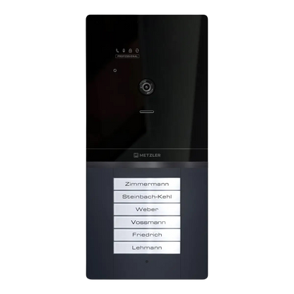 Metzler XDM10 PRO Video-Türsprechanlage mit austauschbarem Namensschild | 2-Draht-BUS | 6 Klingeltaster | RAL 7016 Anthrazit | Maxior