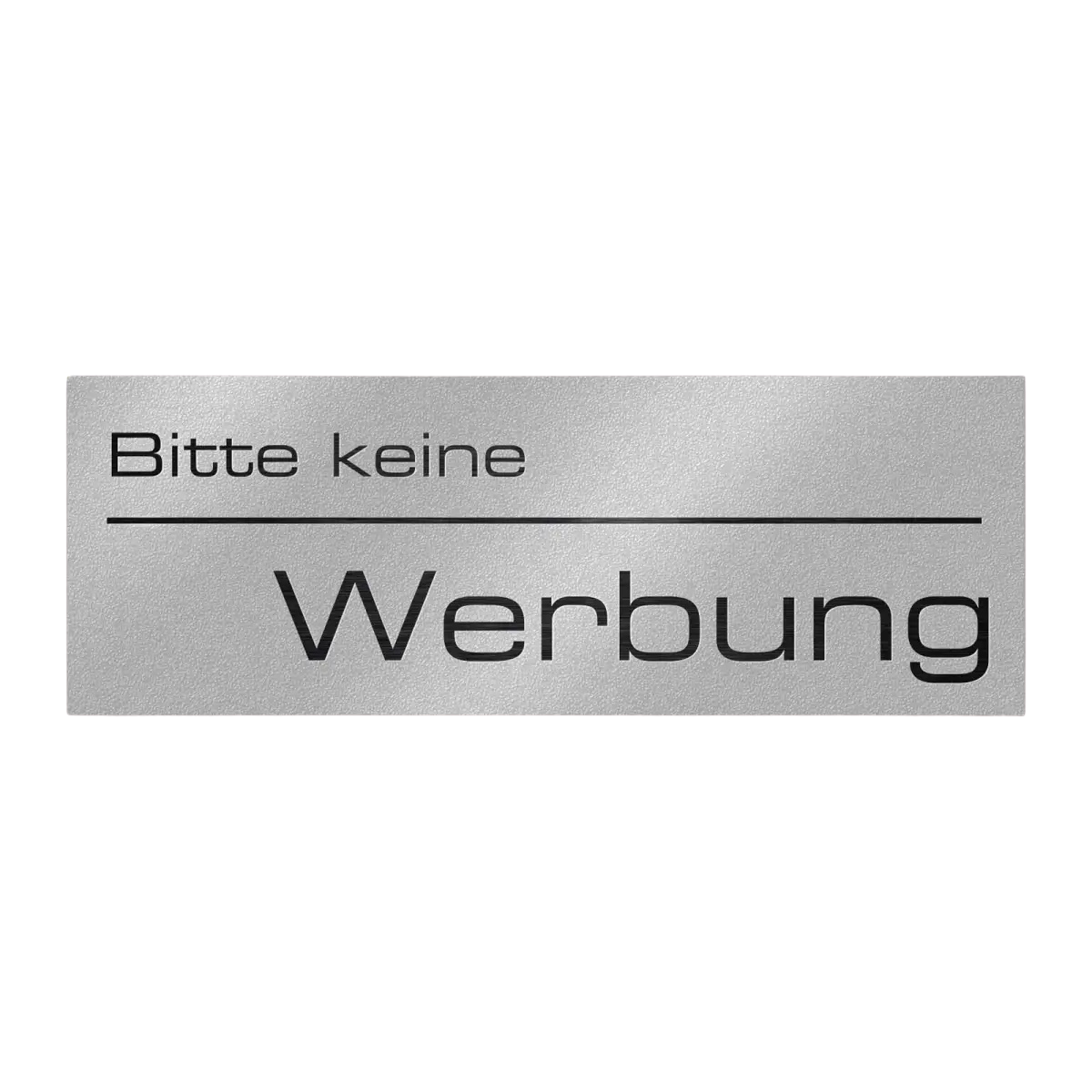 Briefkastenschild - Bitte keine Werbung - aus Edelstahl