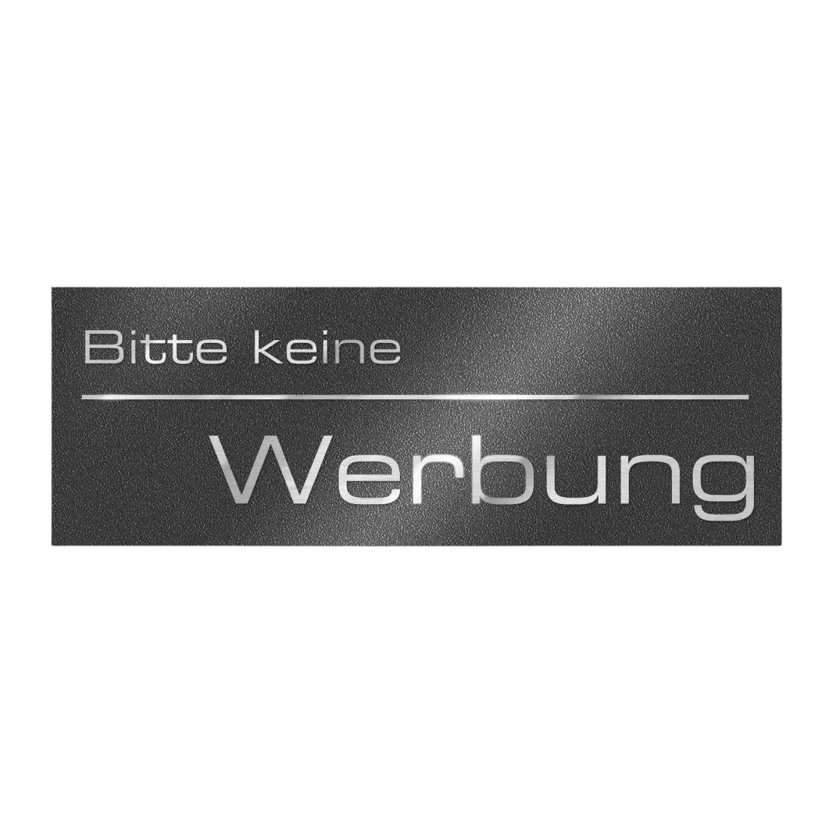Briefkastenschild - Bitte keine Werbung - aus Edelstahl