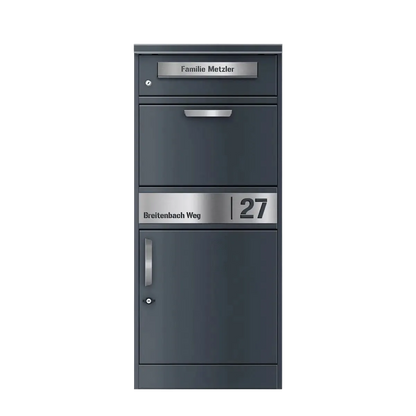 Ersatz Gravurplatte aus Edelstahl passend zum Briefkasten & Paketbox Bispo 2
