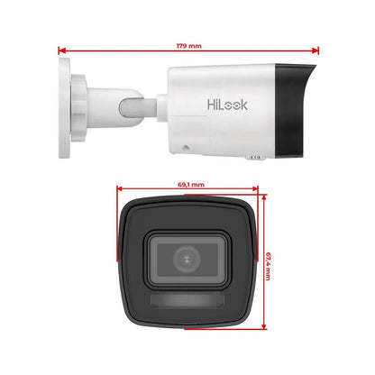 HiLook by HIKVISION 4K Überwachungskamera-Set | 4* 4K Bullet Kamera | Smart Hybrid Light | NVR 8-CH | 2 TB HDD | Smartphone App