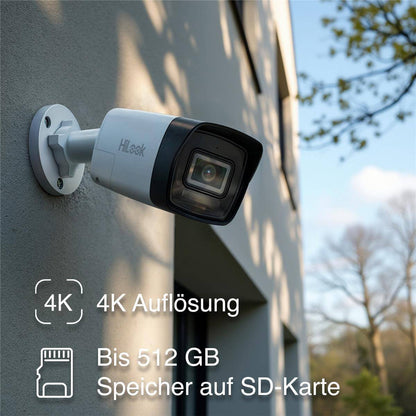 HiLook by HIKVISION 6 MP Überwachungskamera-Set | 4* 6 MP Bullet Kamera | Smart Hybrid Light | NVR 8-CH | 2 TB HDD | Smartphone App