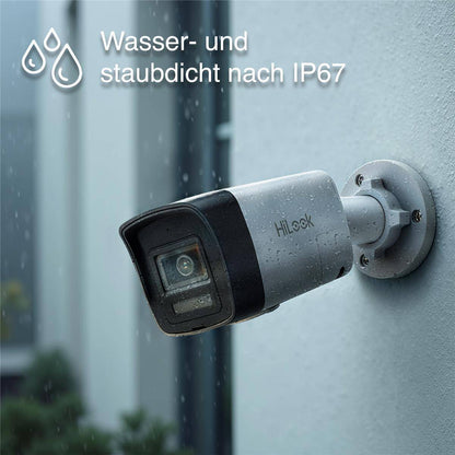 HiLook by HIKVISION 6 MP Überwachungskamera-Set | 4* 6 MP Bullet Kamera | Smart Hybrid Light | NVR 8-CH | 2 TB HDD | Smartphone App