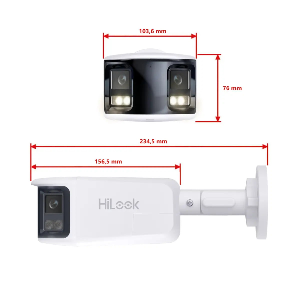 HiLook by HIKVISION 8 MP Überwachungskamera-Set | 180° Sichtfeld | 4* 8 MP Bullet Kamera | Smart Hybrid Light | NVR 16-CH | 4 TB HDD | Smartphone App