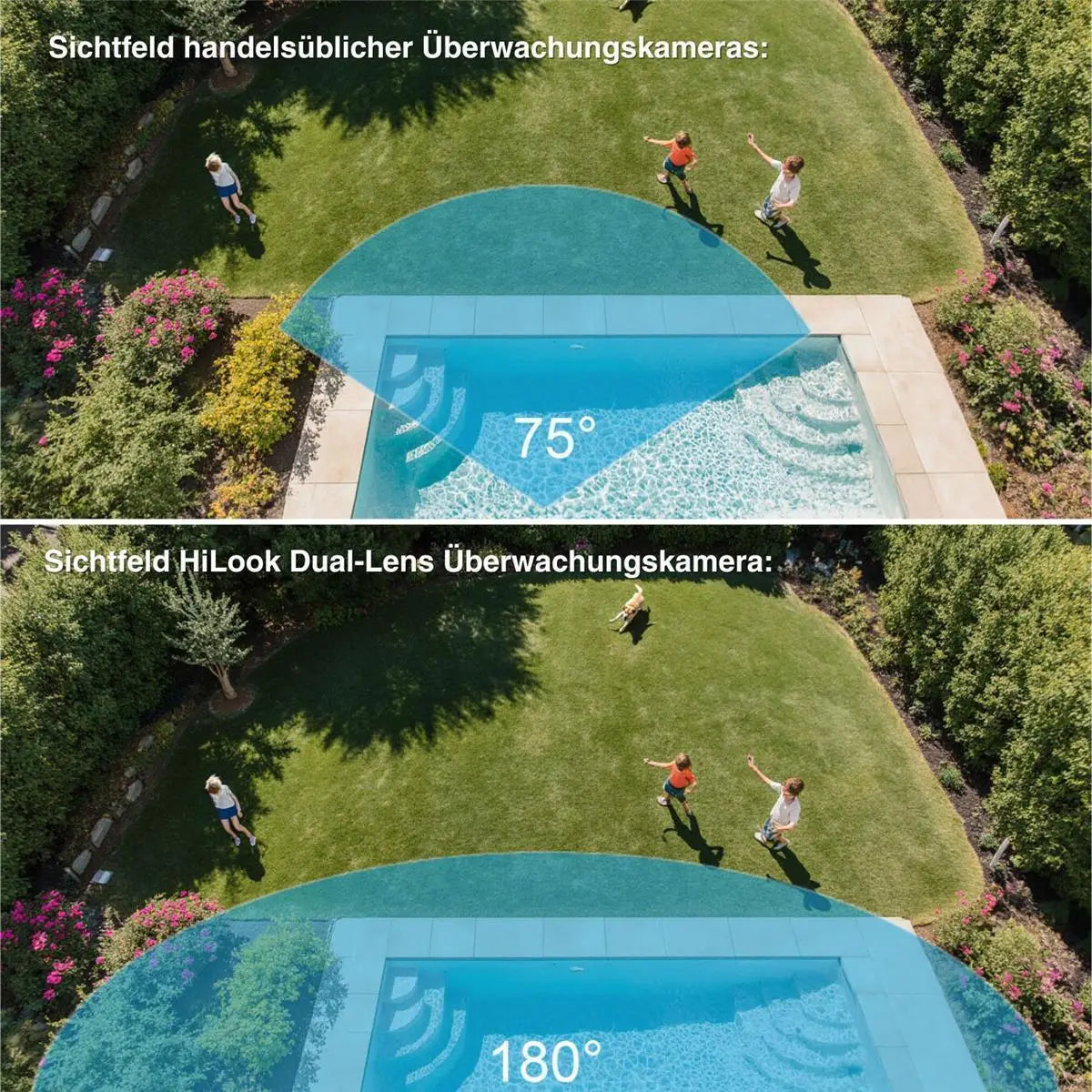 HiLook by HIKVISION 8 MP Überwachungskamera-Set | 180° Sichtfeld | 4* 8 MP Turret Kamera | Smart Hybrid Light | NVR 16-CH | 4 TB HDD | Smartphone App