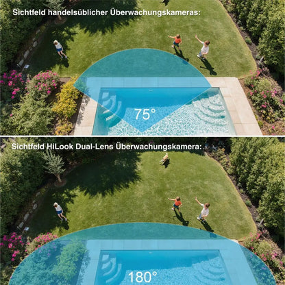 HiLook by HIKVISION 8 MP Überwachungskamera-Set | 180° Sichtfeld | 4* 8 MP Turret Kamera | Smart Hybrid Light | NVR 16-CH | 4 TB HDD | Smartphone App