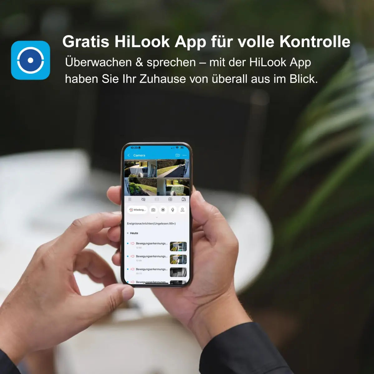 HiLook by HIKVISION 8 MP Überwachungskamera-Set | 180° Sichtfeld | 4* 8 MP Turret Kamera | Smart Hybrid Light | NVR 16-CH | 4 TB HDD | Smartphone App