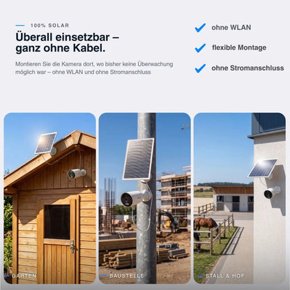 HiLook by HIKVISION Solar-Überwachungskamera | 4 MP | 24/7-Aufnahme | 4G-SIM | Smartphone App | IPC-CFS04/4G-SIM