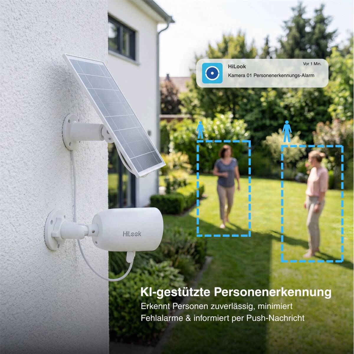 HiLook by HIKVISION Solar-Überwachungskamera | 4 MP | 24/7-Aufnahme | 4G-SIM | Smartphone App | IPC-CFS04/4G-SIM