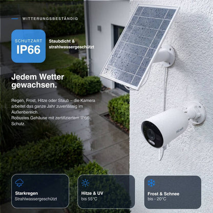 HiLook by HIKVISION Solar-Überwachungskamera | 4 MP | 24/7-Aufnahme | 4G-SIM | Smartphone App | IPC-CFS04/4G-SIM