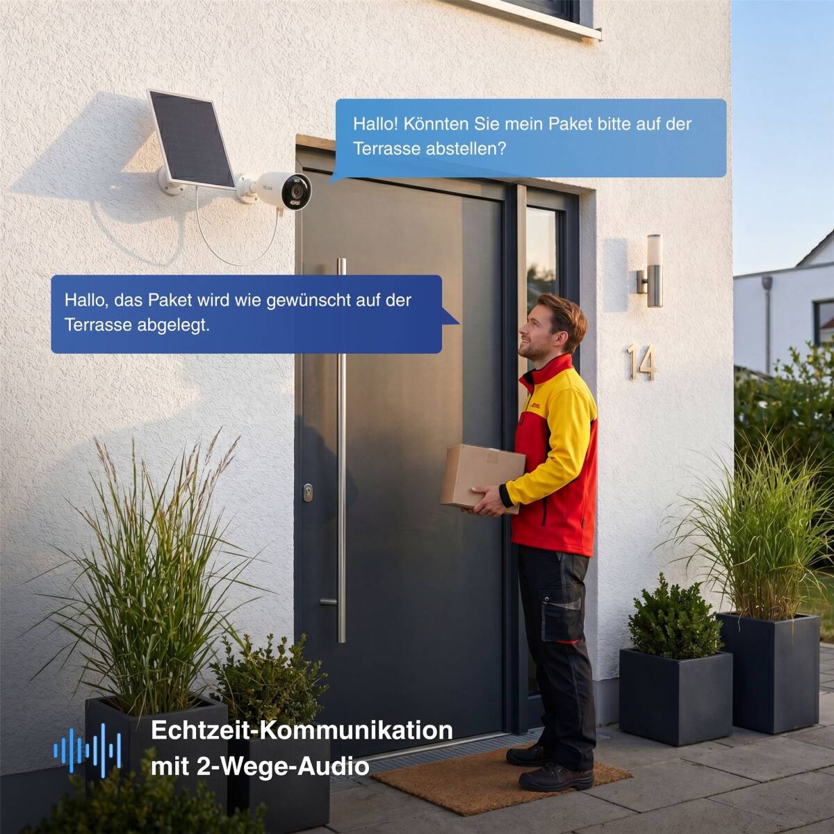 HiLook by HIKVISION Solar-Überwachungskamera | 4 MP | schwenkbar | 4G-SIM | Smartphone App | IPC-CFSP4/4G-SIM