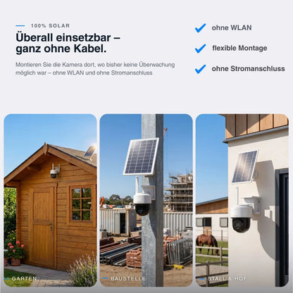 HiLook by HIKVISION Solar-Überwachungskamera | 4 MP | schwenkbar | 4G-SIM | Smartphone App | IPC-CFSP4/4G-SIM
