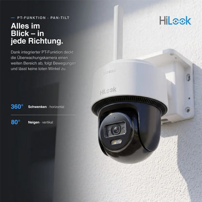 HiLook by HIKVISION Solar-Überwachungskamera | 4 MP | schwenkbar | 4G-SIM | Smartphone App | IPC-CFSP4/4G-SIM