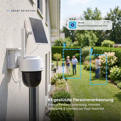 HiLook by HIKVISION Solar-Überwachungskamera | 4 MP | schwenkbar | 4G-SIM | Smartphone App | IPC-CFSP4/4G-SIM