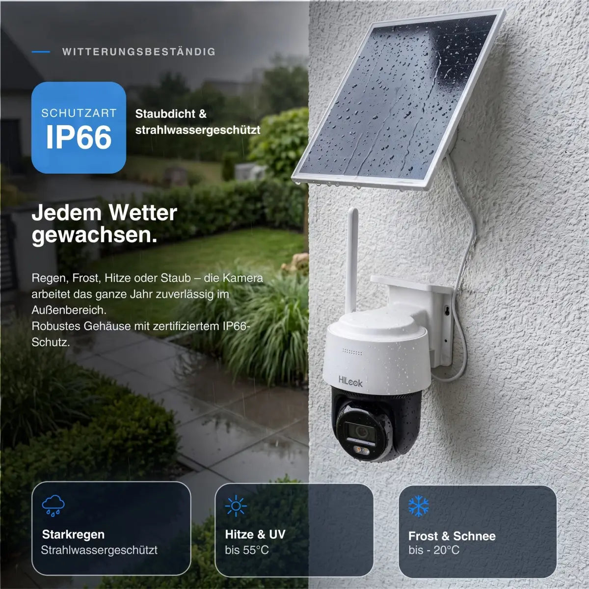 HiLook by HIKVISION Solar-Überwachungskamera | 4 MP | schwenkbar | 4G-SIM | Smartphone App | IPC-CFSP4/4G-SIM