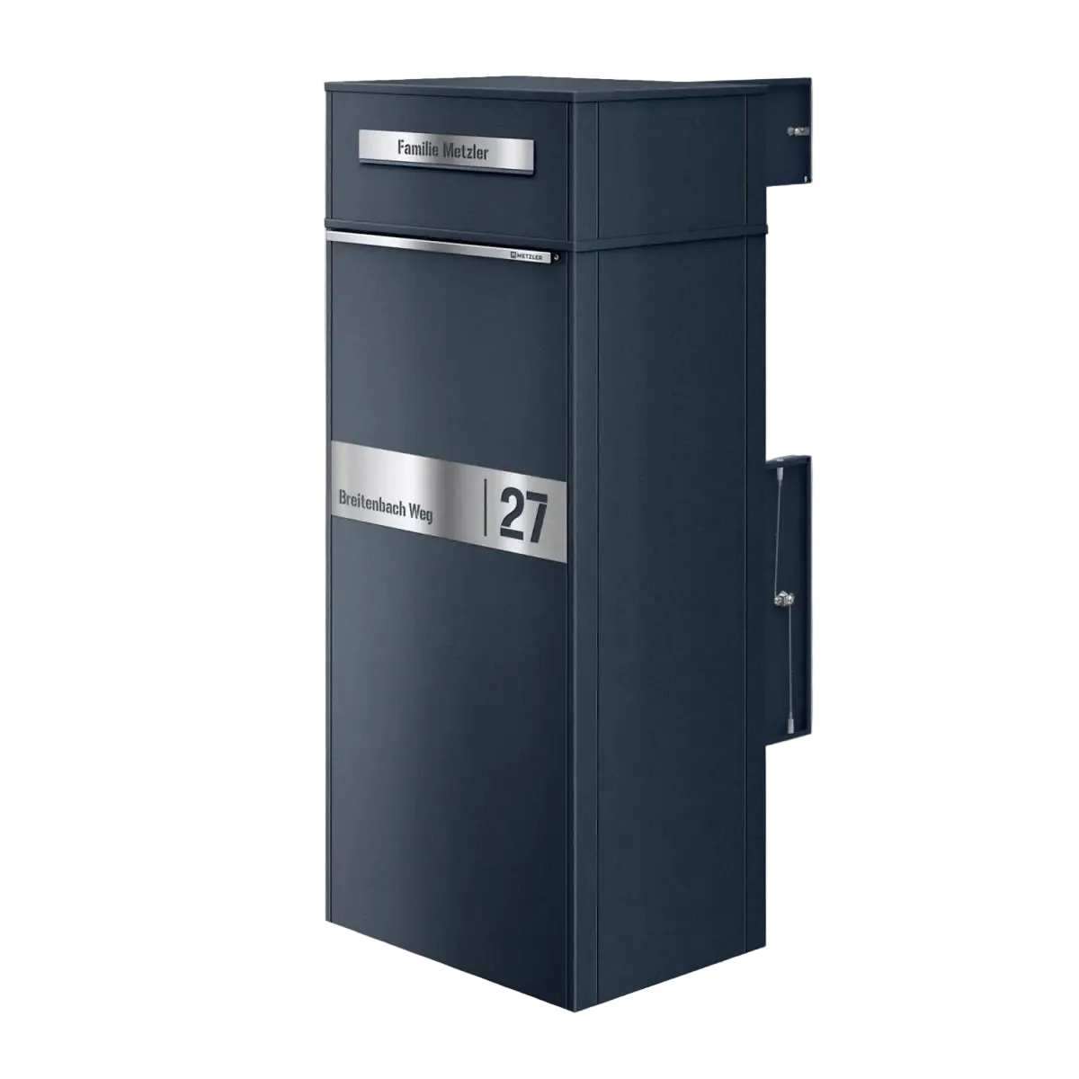 Metzler Brieffach für Paketbox Modellreihe Zivo 2 | personalisiert mit Gravur | Anthrazit