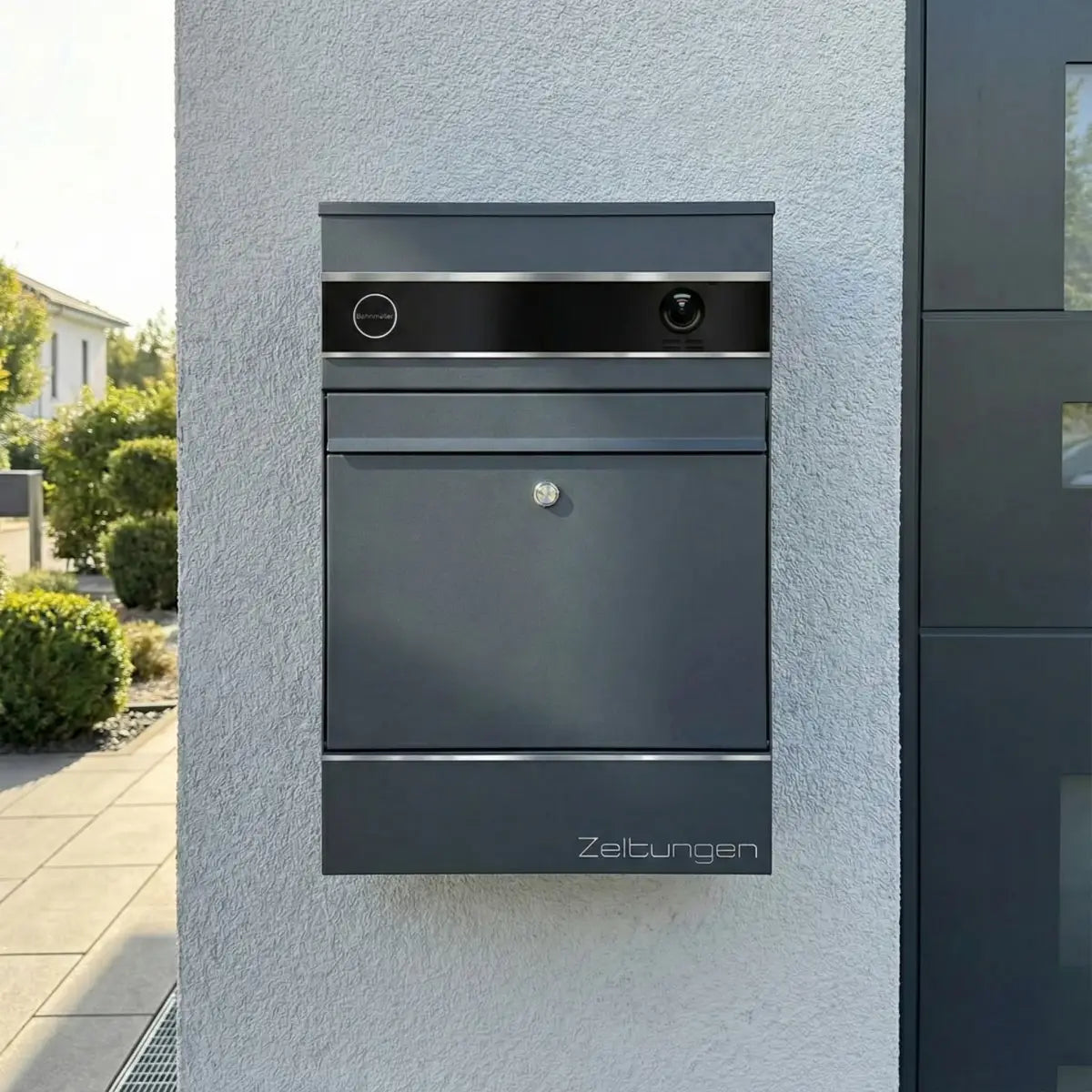 Metzler Briefkasten mit VDM10 2.0 Video-Türsprechanlage | 1 Klingel | RAL7016 Anthrazit