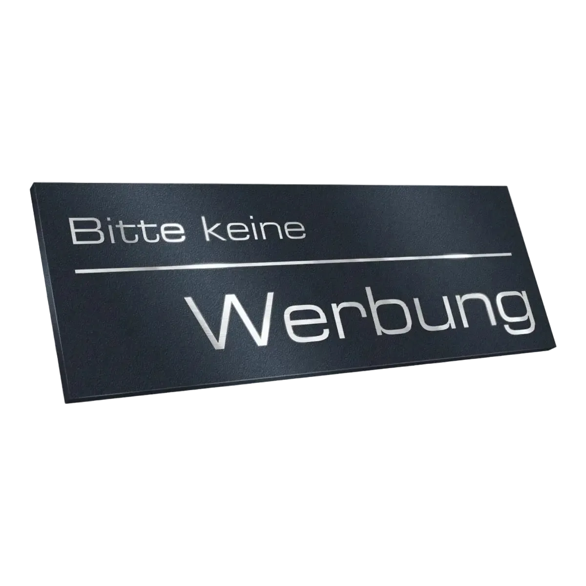 Briefkastenschild - Bitte keine Werbung - aus Edelstahl