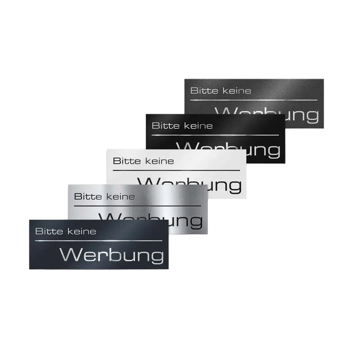 Briefkastenschild - Bitte keine Werbung - aus Edelstahl