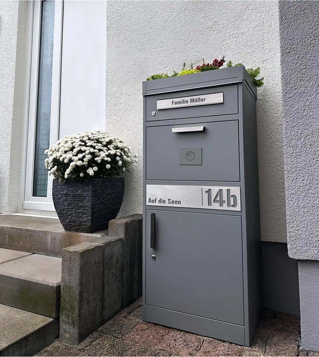 Metzler Edelstahlschild mit Paketsymbol für Paketboxen