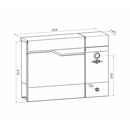 Metzler Standbriefkasten rostfrei und massiv, RAL7016 Anthrazitgrau mit Videosprechanlage VDM10 2.0, Modell Siebert