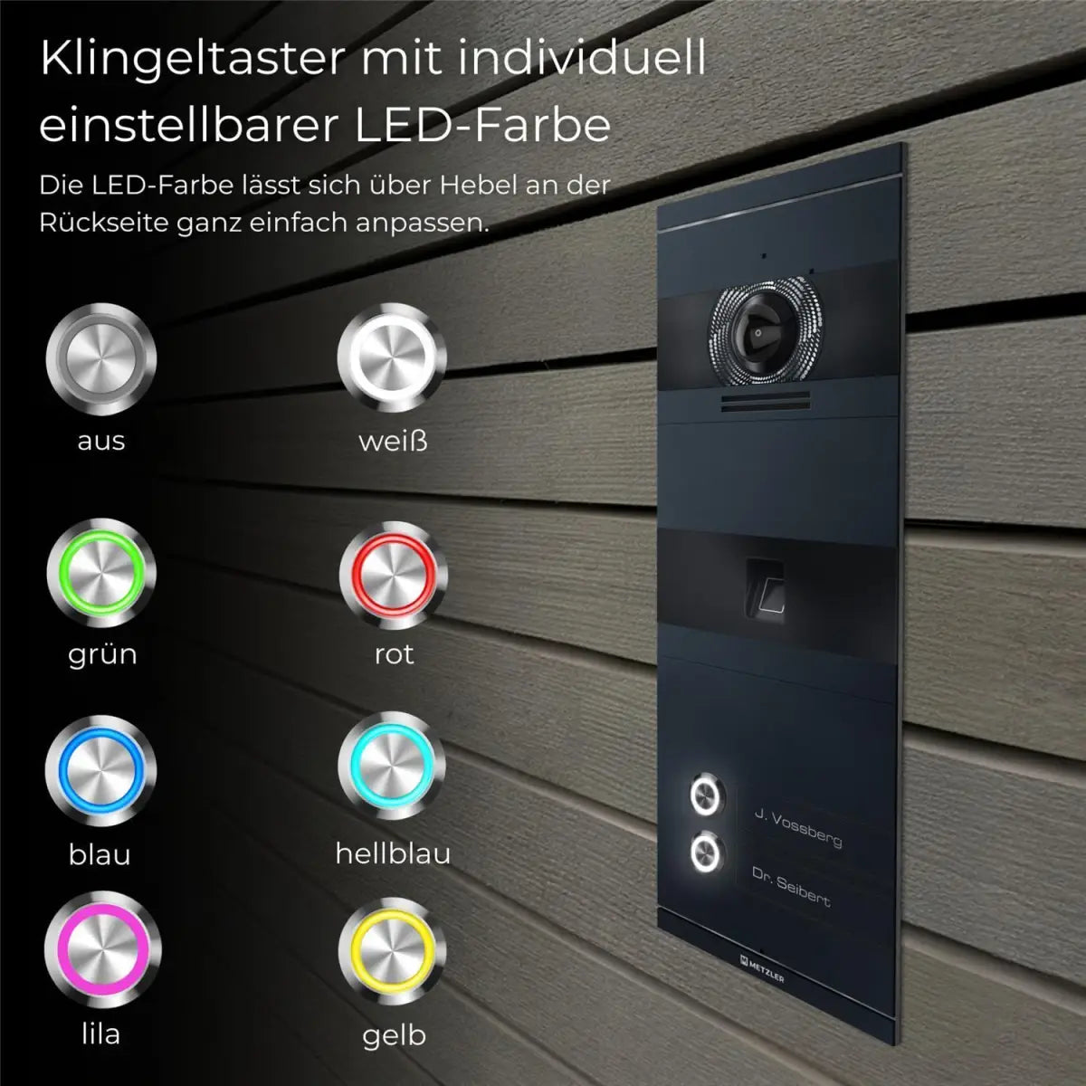 Metzler VDM10 2.0 Niko | 3 Klingeltaster | Fingerabdruck & RFID Leser