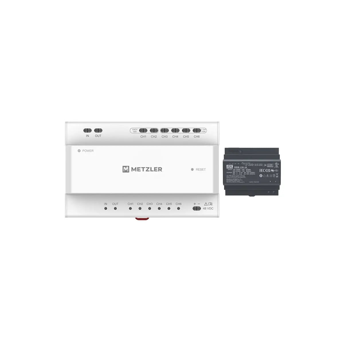Metzler XDM10 2-Draht-BUS Video-/Audio Verteiler + Transformator | 8 Anschlüsse