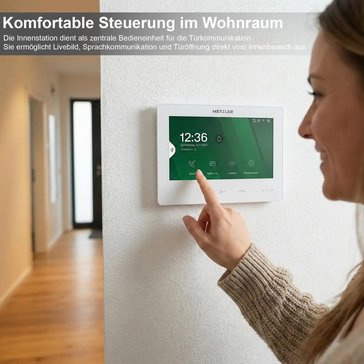 Metzler XDM10 PRO Video-Türsprechanlage mit austauschbarem Namensschild | 2-Draht-BUS | 2 Klingeltaster | RAL 7016 Anthrazit | Maxior