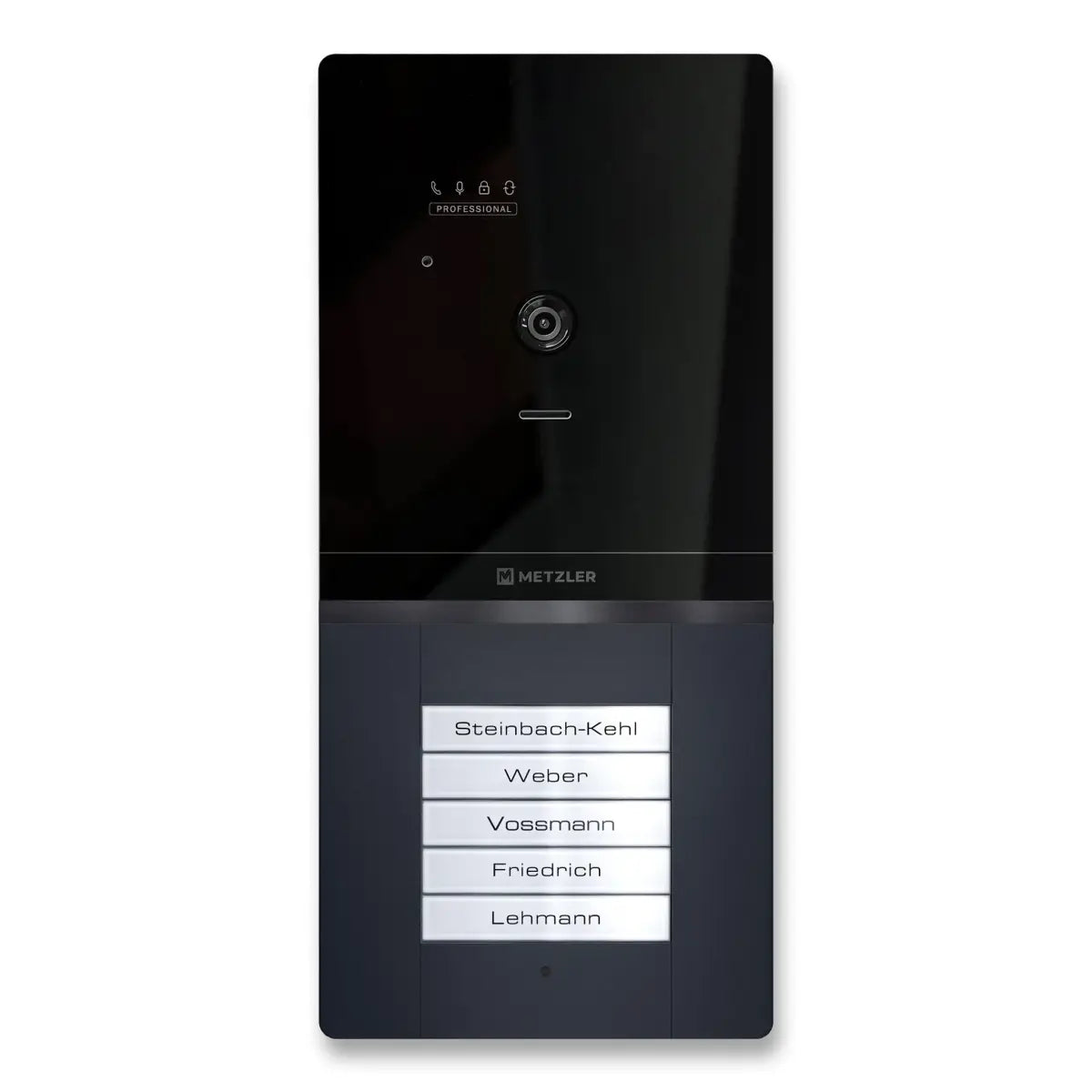 Metzler XDM10 PRO Video-Türsprechanlage mit austauschbarem Namensschild | 2-Draht-BUS | 5 Klingeltaster | RAL 7016 Anthrazit | Maxior