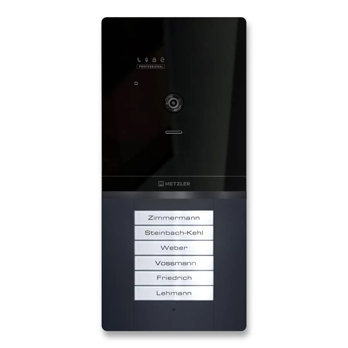 Metzler XDM10 PRO Video-Türsprechanlage mit austauschbarem Namensschild | 2-Draht-BUS | 6 Klingeltaster | RAL 7016 Anthrazit | Maxior
