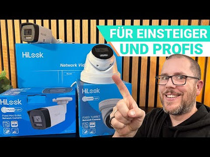 HiLook by HIKVISION 4K Überwachungskamera-Set | 4* 4K Turret Kamera | Smart Hybrid Light | NVR 8-CH | 2 TB HDD | Smartphone App